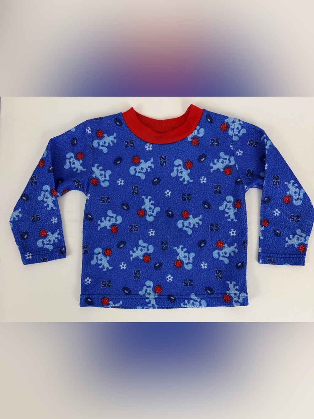 Vintage 2002 Toddler 3T Blues Clues Basketball & Football #25 Pajama Top&Bottom - Picture 4 of 12